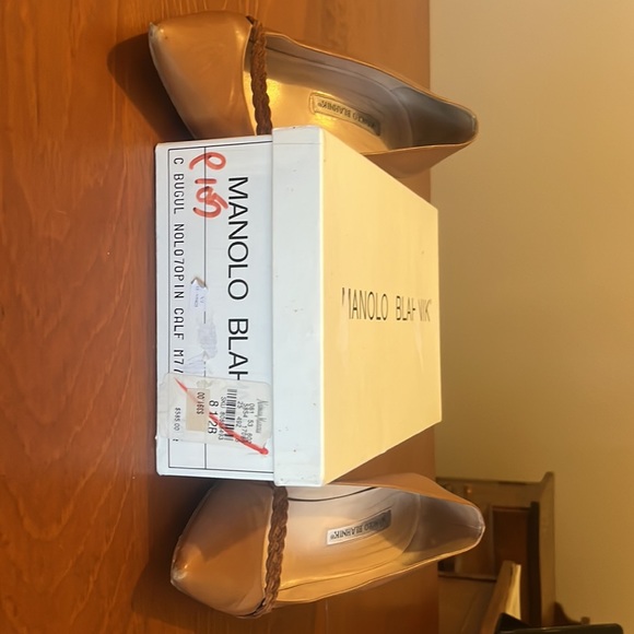 Manolo Blahnik High Heels! Size 8 1/2 or Euro 38 1/2 Camel color w/ braid detai - Picture 7 of 11